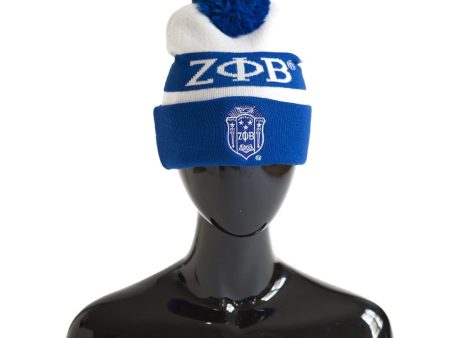 Zeta Phi Beta 2 Sided Pom Pom Beanie on Sale