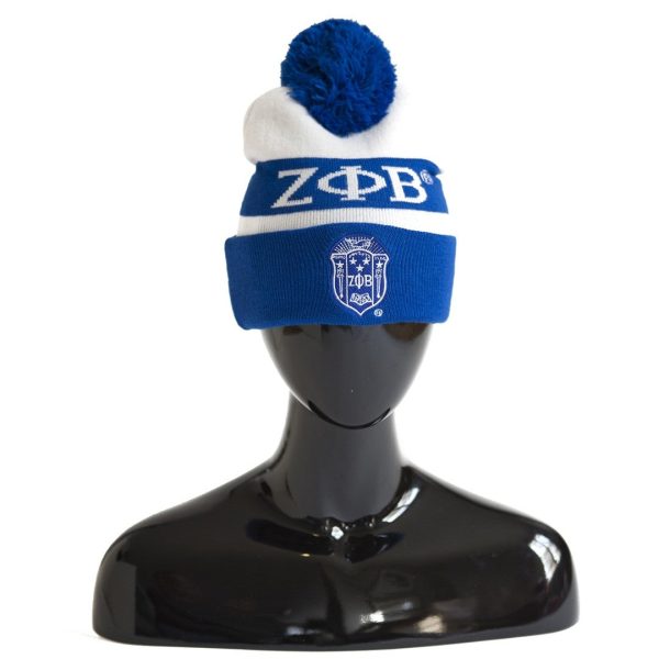 Zeta Phi Beta 2 Sided Pom Pom Beanie on Sale