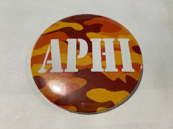 Alpha Phi Orange Camo Printed Button For Cheap