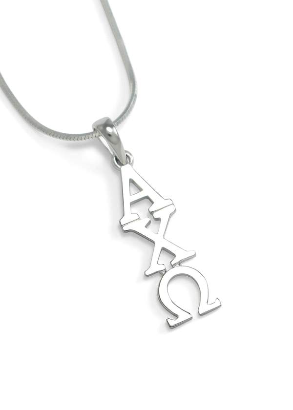 Alpha Chi Omega Sterling Silver Lavaliere For Sale