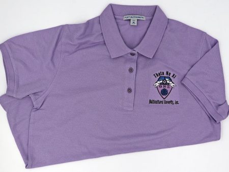 Theta Nu Xi Ladies Silk Touch Lavender  Polo For Discount