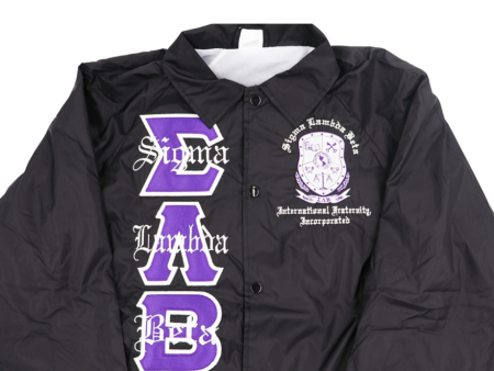 Sigma Lambda Beta Crossing Jacket with Gothic Font For Discount