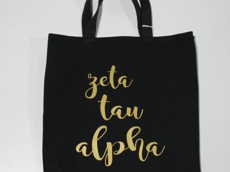 Zeta Tau Alpha Black Vinyl Tote Online Sale