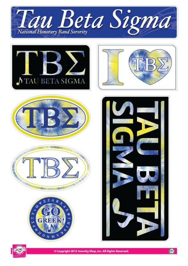 Tau Beta Sigma Tie Dye Sticker Sheet Online now