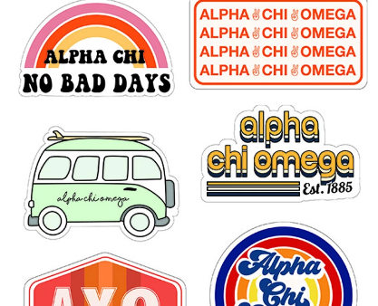 Alpha Chi Omega Retro Sticker Sheet For Cheap