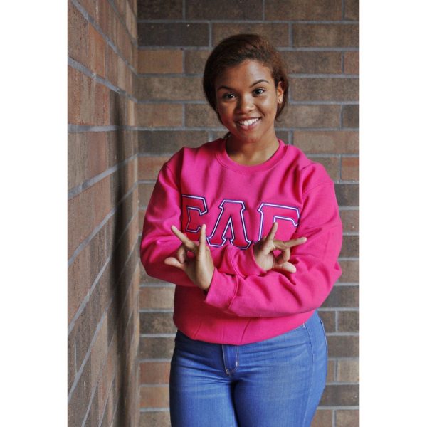 Sigma Lambda Gamma Satin Stitch Crewneck For Cheap