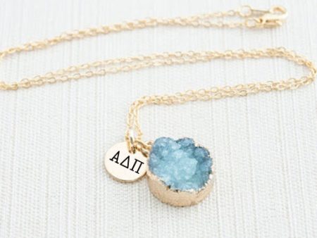 Alpha Delta Pi Druzy Necklace Online now