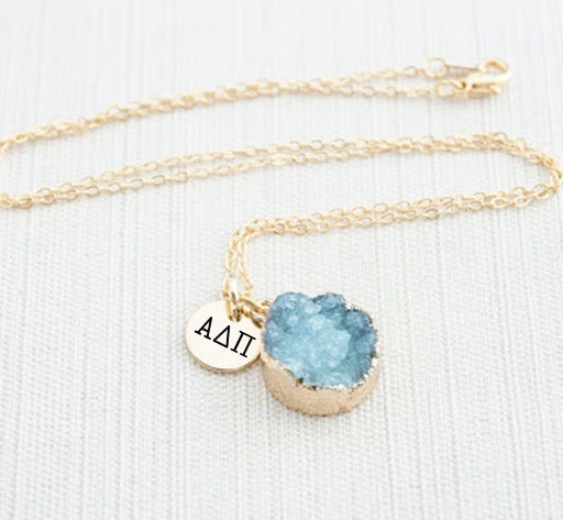 Alpha Delta Pi Druzy Necklace Online now