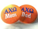 Alpha Chi Omega Mom Dad Embroidered Button Fashion