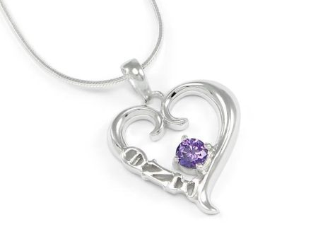 Theta Nu Xi Sterling Silver Heart Lavaliere Discount