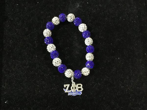 Zeta Phi Beta Stone Bracelet with Shield Charm Supply