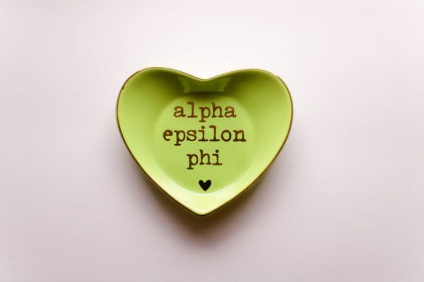 Alpha Epsilon Phi Heart Ring Dish Hot on Sale