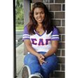 Sigma Lambda Gamma Purple and White V-Neck For Cheap