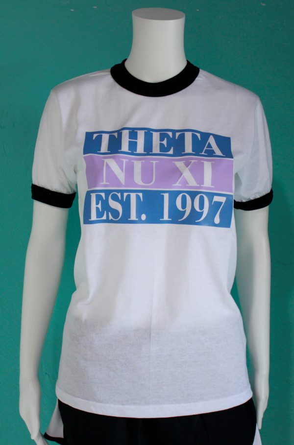 Theta Nu Xi Ringer Tee Fashion