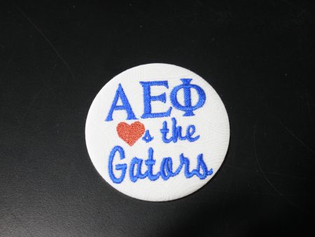 Alpha Epsilon Phi  Hearts the Gators  Game Day Embroidered Button Fashion