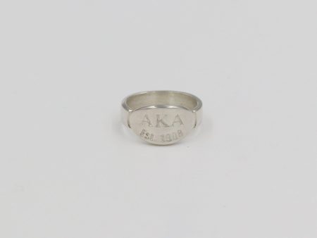 Alpha Kappa Alpha Oval Tag Ring Hot on Sale