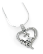 Alpha Epsilon Phi Sterling Silver Heart Lavaliere For Sale