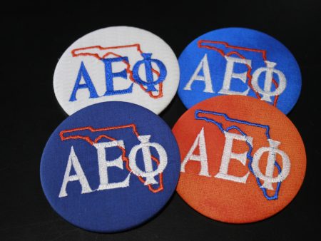 Alpha Epsilon Phi Florida Outline Game Day Embroidered Button For Cheap