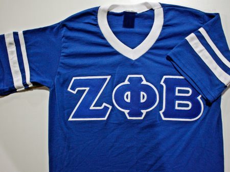 Zeta Phi Beta Striped Sleeve V-Neck Hot on Sale