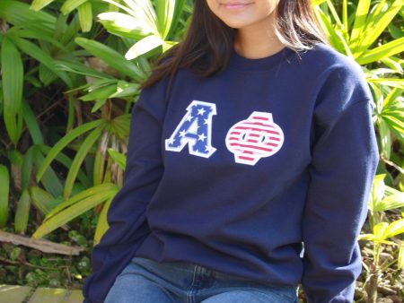 Alpha Phi USA Flag Crewneck on Sale