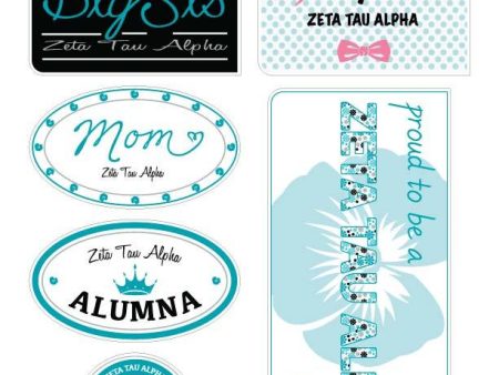 Zeta Tau Alpha  Family Sticker Sheet For Discount