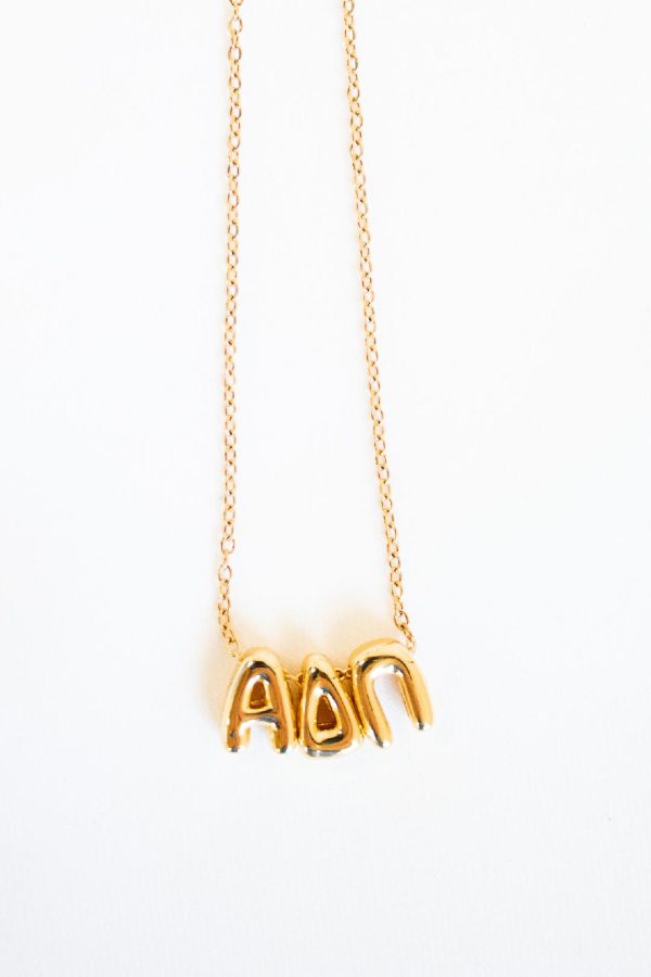 Alpha Delta Pi Bubble Letter Necklace Online now