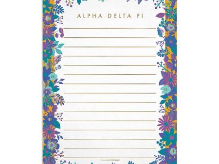 Alpha Delta Pi Floral Notepad For Discount