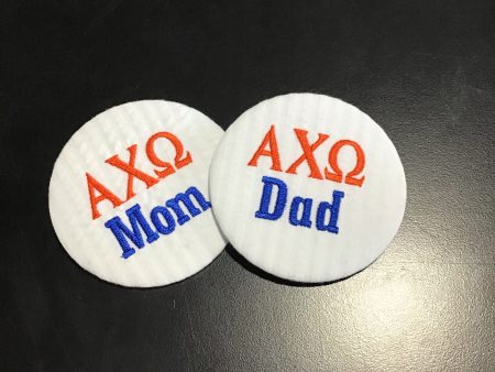 Alpha Chi Omega Mom Dad Embroidered Button Fashion