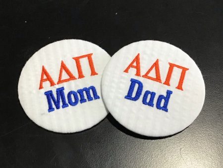 Alpha Delta Pi Mom Dad Embroidered Button For Sale