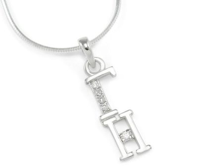 Gamma Eta Sterling Silver Lavaliere with Crystals Sale