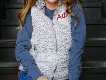 Alpha Phi Sherpa Vest - Discontinued For Cheap