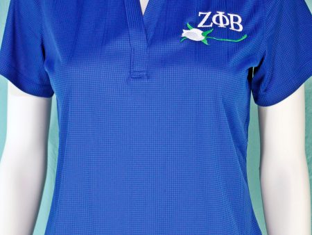 Zeta Phi Beta Ladies Performance Fine Jacquard Polo Online