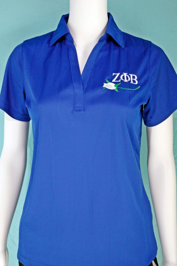 Zeta Phi Beta Ladies Performance Fine Jacquard Polo Online