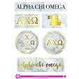 Alpha Chi Omega Marble Sticker Sheet Discount