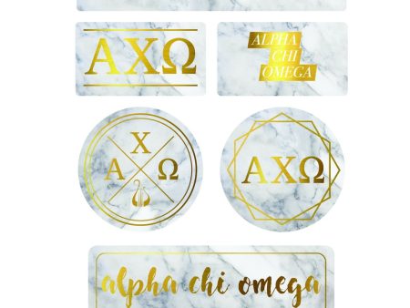 Alpha Chi Omega Marble Sticker Sheet Discount