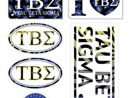 Tau Beta Sigma Animal Print Sticker Sheet on Sale