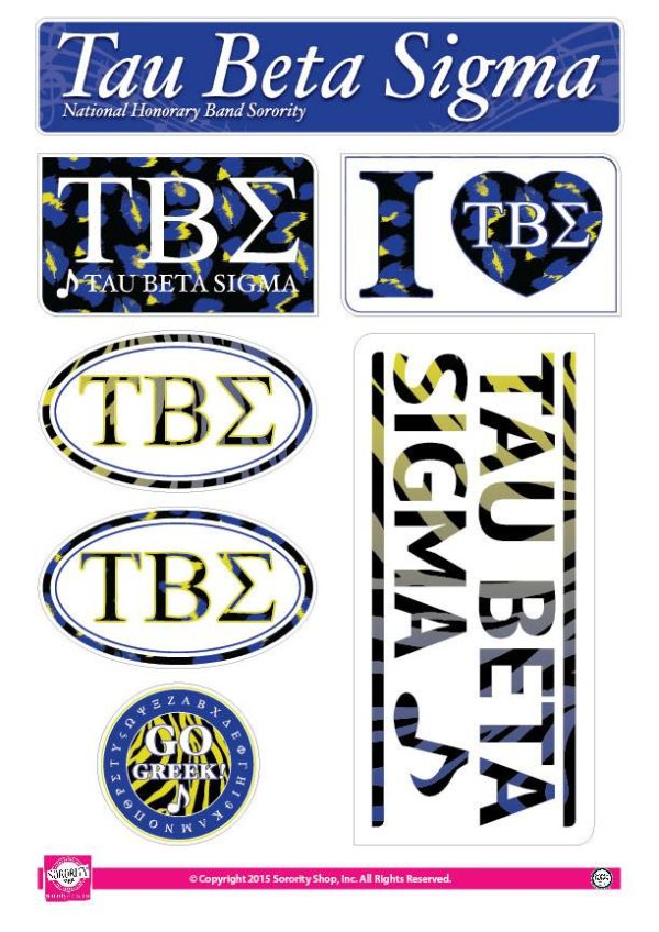 Tau Beta Sigma Animal Print Sticker Sheet on Sale