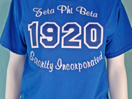 Zeta Phi Beta Year w  Embroidery Tee Supply