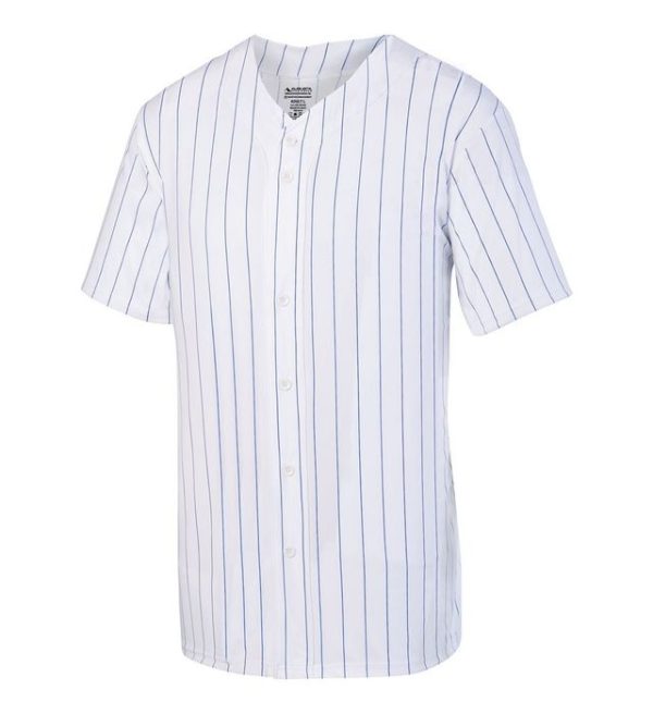 1685 Pinstripe Full-Button Baseball Jersey Discount