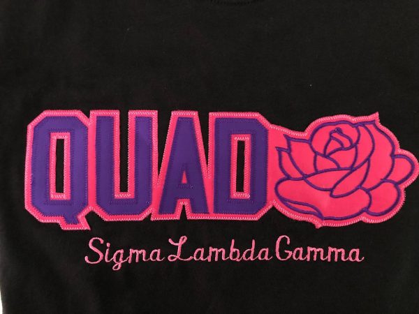 Sigma Lambda Gamma Word Tee with Rose Fashion