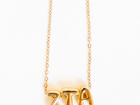 Zeta Tau Alpha Bubble Letter Necklace For Sale