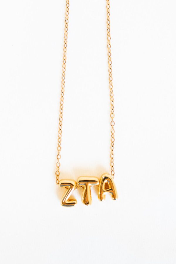 Zeta Tau Alpha Bubble Letter Necklace For Sale