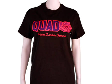 Sigma Lambda Gamma Word Tee with Rose Fashion