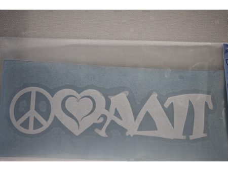 Alpha Delta Pi Peace Love Decal - Discontinued Supply