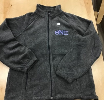 Theta Nu Xi Ladies Zip Up Fleece Jacket with Greek Letters For Discount