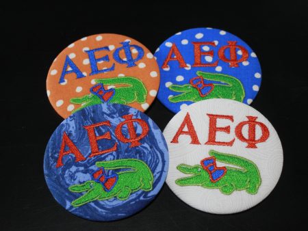 Alpha Epsilon Phi Gator with Bow Game Day Embroidered Button Online Hot Sale