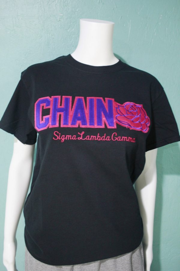 Sigma Lambda Gamma Word Tee with Rose Fashion