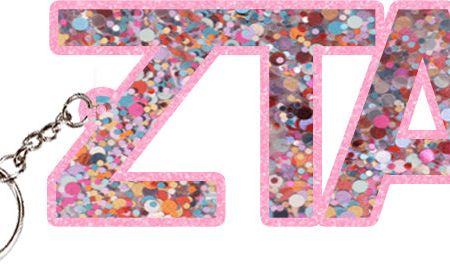 Zeta Tau Alpha Confetti Keychain Sale