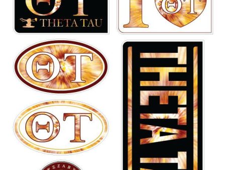 Theta Tau Tie Dye Sticker Sheet For Sale