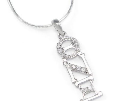 Theta Nu Xi Sterling Silver Lavaliere with Crystals Cheap